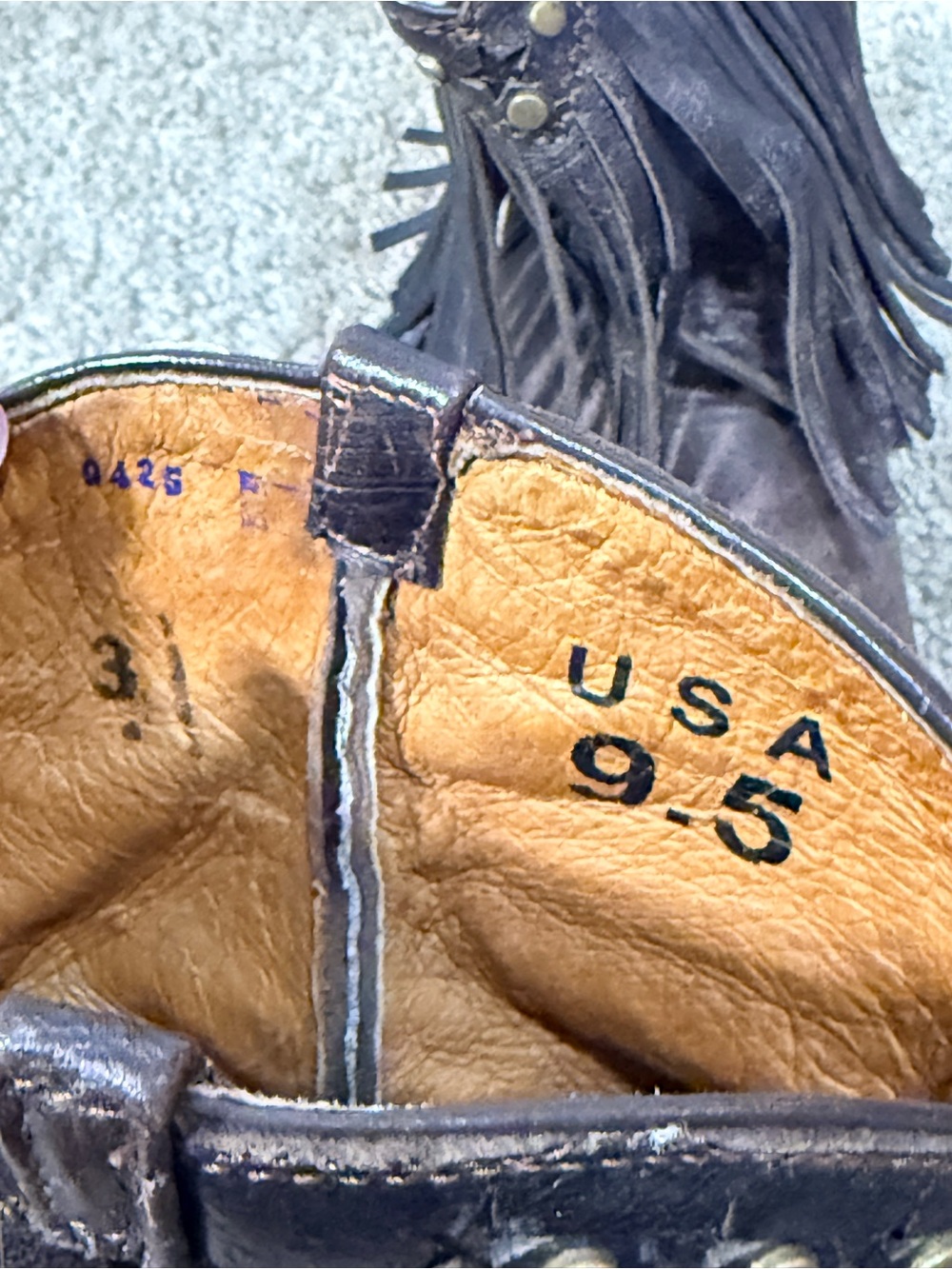 Fringe Western Ankle Boots in Distressed Brown. Vaccari - Picture 5 of 6